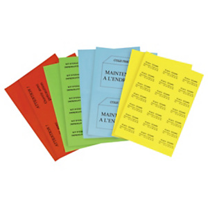 Étiquette adhésive permanente couleur planche A4