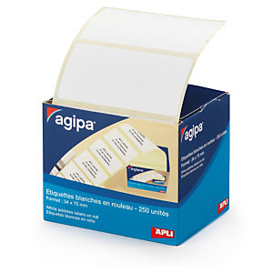 Étiquette d'adressage en boîte distributrice AGIPA 75x34 mm