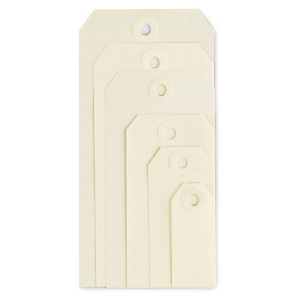 Étiquette américaine cartonnée beige sans attache 160x80 mm