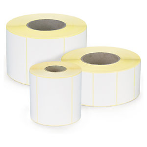 Étiquette papier blanc brillant pour imprimante jet d'encre couleur 100 x 100 mm diam?tre 76 mm
