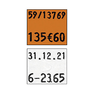 Étiquette pour pince à étiqueter PBDUO16 fluo orange 18x16 mm