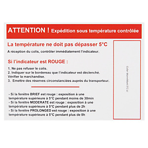 Étiquette de positionnement pour indicateur de température 25°C WARM