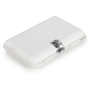 Étiquette rectangulaire de sécurité polyester argent 35,6x16,9 mm