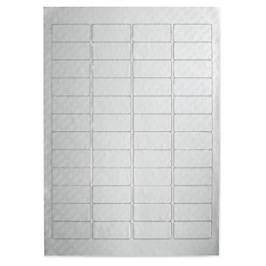 Étiquette rectangulaire de sécurité polyester argent 45,7x21,2 mm