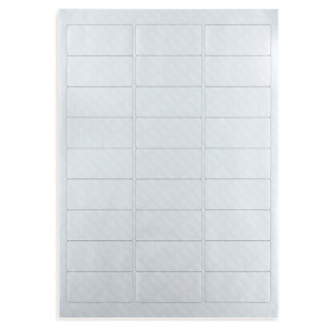 Étiquette rectangulaire de sécurité polyester argent 63,5x29,6 mm