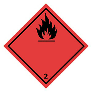 Étiquette vélin pour transport de matières dangereuses gaz inflammables