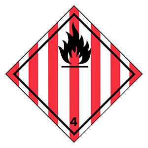 Étiquette vélin pour transport de matières dangereuses matières solides inflammables