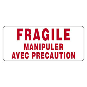 Étiquettes d'expedition Fragile Manipuler avec precaution