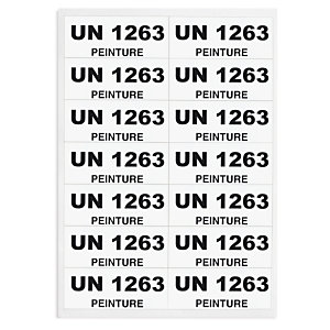 Etiquettes imprimable pour code UN