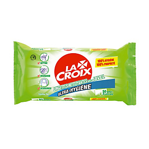 Etui de 50 lingettes nettoyantes avec javel La Croix ultra-hygiène Etui de 50 lingettes nettoyantes avec javel La Croix ultra-hygiène