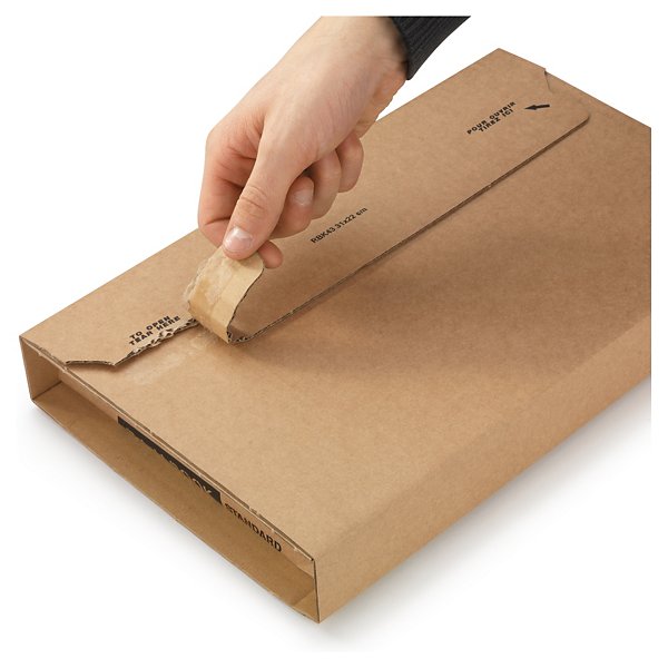 Etui postal carton brun avec fermeture adhésive RAJA Standard 24x18 cm - 2