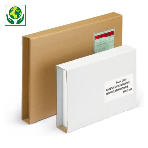 Etui postal carton brun petite cannelure avec fermeture adhésive RAJA Standard format A3