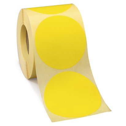 Żółte etykiety 70mm 500 szt na rolce - 1