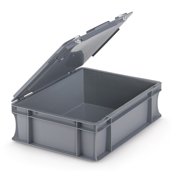 Euronorm stapelbak met geïntegreerd deksel 400x300x120mm - 1