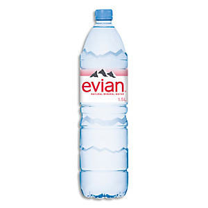 EVIAN Bouteille plastique d'eau d'1,5 litre minérale plate