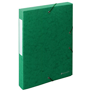 EXACOMPTA 10 Boîtes de classement Exabox Scotten Nature Future® A4, 350 feuilles, tranche de 40 mm de large, carton comprimé, vert