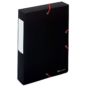 EXACOMPTA 10 Boîtes de classement Exabox Scotten Nature Future® A4, 500 feuilles, tranche de 60 mm de large, carton comprimé, noir