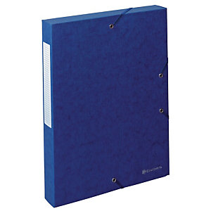 EXACOMPTA 10 Boîtes de rangement Exabox Scotten Nature Future® pour documents A4 Tranche de 4 cm Carton Bleu