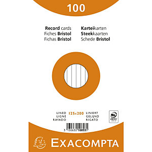 EXACOMPTA 100 F. BRISTOL ASS. TRAVERS 125/200 S/F - Couleurs assorties