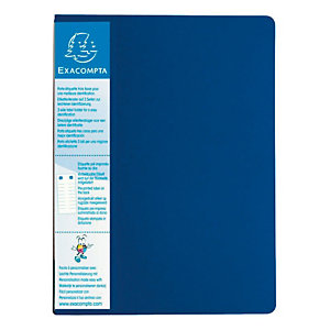 EXACOMPTA 12 Porte-vues Up-line, format A4, 40 pochettes, porte-étiquette à 3 faces, polypropylène, bleu