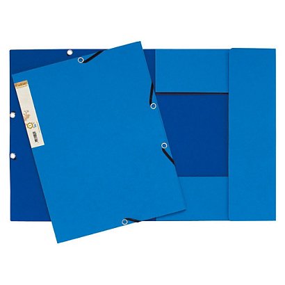 EXACOMPTA 25 Chemises Forever® A4 à 3 rabats et à élastiques, 225 feuilles, 240 x 320 mm,  carte recyclé, bleu clair
