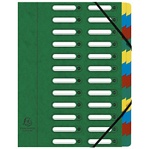 EXACOMPTA 4 Trieurs Harmonika® Nature Future® avec dos extensible à soufflet et fenêtres prédécoupées 840 feuilles A4 24 compartiments 24 x 32 cm Carton Couleurs assorties