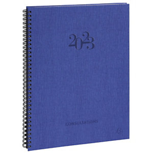 Exacompta Agenda semainier A4 à spirales Consultation - 21 x 29,7 cm - Bleu - 2023