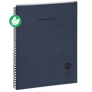 Exacompta Agenda semainier A4 à spirales Consultation Barbara - 21 x 29,7 cm - Bleu - 2026 Exacompta Agenda semainier A4 à spirales Consultation Barbara - 21 x 29,7 cm - Bleu - 2026