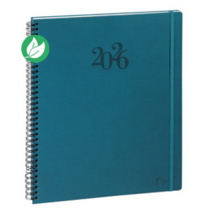 Exacompta Agenda semainier à spirales Eurotime Swan 29W - 21 x 29,7 cm - Bleu canard - 2026 Exacompta Agenda semainier à spirales Eurotime Swan 29W - 21 x 29,7 cm - Bleu canard - 2026