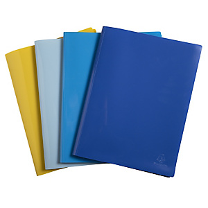 Exacompta Bee Blue Carpeta de fundas A4, 20 fundas lisas, cubierta flexible polipropileno reciclado, azul