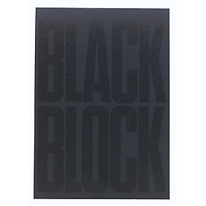 EXACOMPTA Bloc Black block 29,7x21cm - Papier jaune quadrillé 5x5 - 70 feuillets