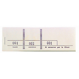 EXACOMPTA Bloc passe-partout 100 feuillets numérotés de 3 volets - Format 4,8x15 cm - Blanc