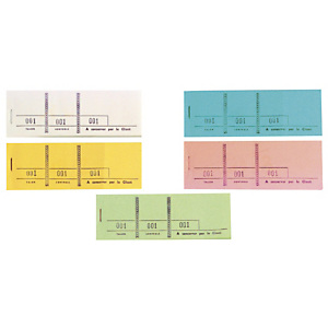 EXACOMPTA Bloc passe-partout 100 feuillets numérotés de 3 volets - Format 4,8x15 cm - Couleurs assorties EXACOMPTA Bloc passe-partout 100 feuillets numérotés de 3 volets - Format 4,8x15 cm - Couleurs assorties