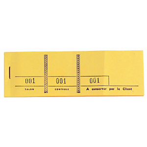 EXACOMPTA Bloc passe-partout 100 feuillets numérotés de 3 volets - Format 4,8x15 cm - Jaune EXACOMPTA Bloc passe-partout 100 feuillets numérotés de 3 volets - Format 4,8x15 cm - Jaune