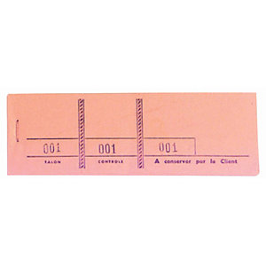 EXACOMPTA Bloc passe-partout 100 feuillets numérotés de 3 volets - Format 4,8x15 cm - Rose