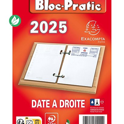 Exacompta Bloc éphéméride - Date à droite - 2025 - 1