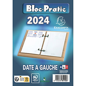Exacompta Bloc éphéméride - Date à gauche - 2024