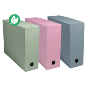 Exacompta Boîte archive de classement Autentik A4 dos 9 cm carton recyclé - Lot de 3 couleurs assorties Exacompta Boîte archive de classement Autentik A4 dos 9 cm carton recyclé - Lot de 3 couleurs assorties