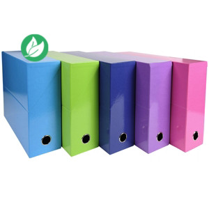 Exacompta Boîte de classement 25,5 x 34 cm Iderama - Dos 9 cm - Coloris assortis - Lot de 5 Exacompta Boîte de classement 25,5 x 34 cm Iderama - Dos 9 cm - Coloris assortis - Lot de 5