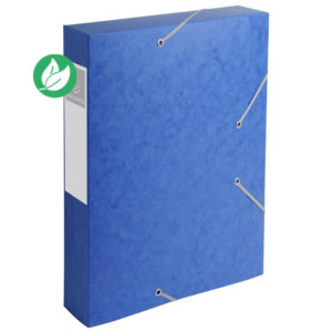 Exacompta Boîte de classement A4 Cartobox - Carte lustrée 7/10E - Dos 6 cm - Bleu - Lot de 10