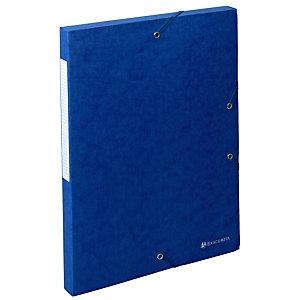 Exacompta Boîte de classement A4 Exabox Scotten - Carte lustrée gauffrée 7/10E - Dos 2,5 cm - Bleu