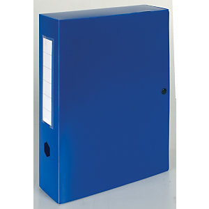 Exacompta Boîte de classement A4 Fermeture pression - Polypropylène 7/10E - Dos 8 cm - Bleu - Lot de 10