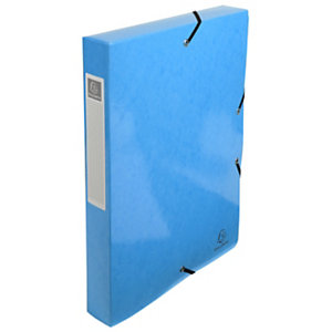 Exacompta Boîte de classement A4 Iderama - Carte lustrée pelliculée 7/10E - Dos 4 cm - Bleu