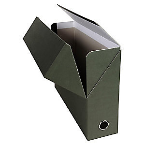 Exacompta Boîte de classement en carton naturel- Dos  90 mm, vert foncé - Lot de 5 boîtes