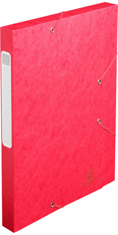 Exacompta Boîte de classement pour format 24 x 32 cm, Dos de 25 mm Carte lustrée - Rouge