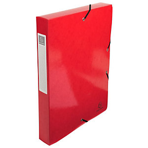 Exacompta Boîte de classement Iderama A4 350 feuilles Dos de 40 mm Carte avec polypropylène Rouge - lot de 8
