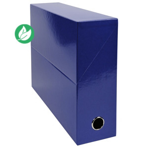 Exacompta Boîte de classement Iderama A4 en carton - Dos 9 cm - Bleu Foncé - Lot de 5