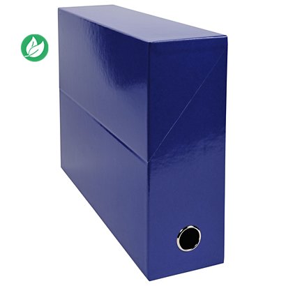 Exacompta Boîte de classement Iderama A4 en carton - Dos 9 cm - Bleu Foncé - Lot de 5 - 1