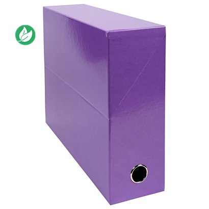 Exacompta Boîte de classement Iderama A4 en carton - Dos 9 cm - Violet - Lot de 5 - 1