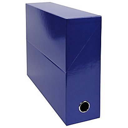 Exacompta Boîte de classement Iderama en carton pour 800 feuilles A4 (210 x 297 mm) Dos 9 cm - Bleu foncé - Lot de 5